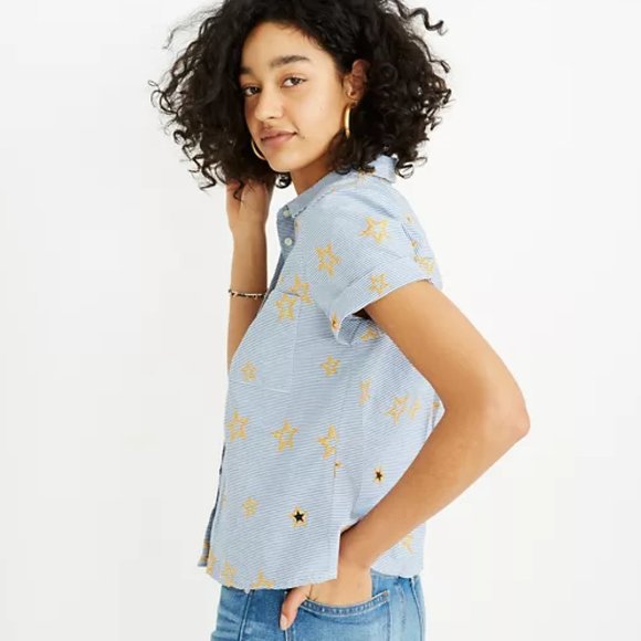 Madewell Embroidered Striped Star Shirt, XS - Picture 2 of 10